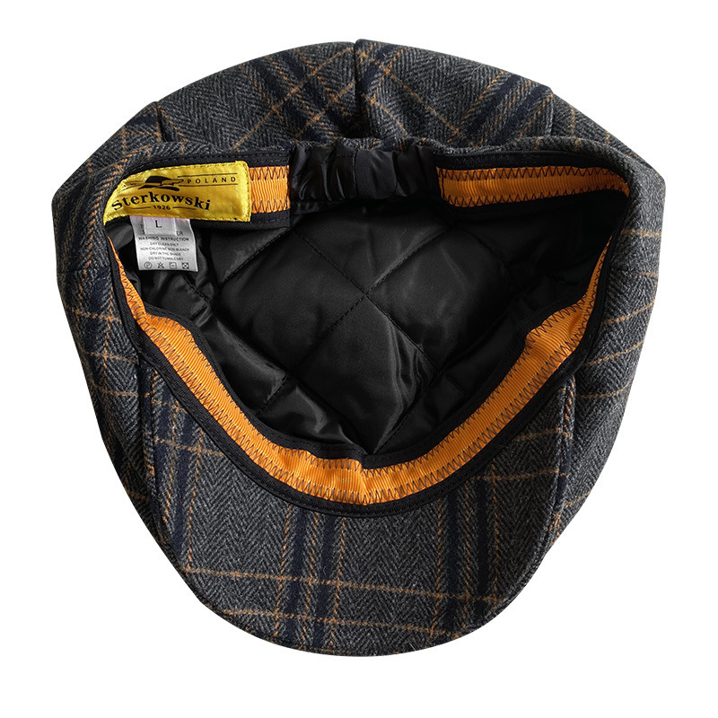 THE PEAKY Marl Flat Hat Patch-Harris Tweed