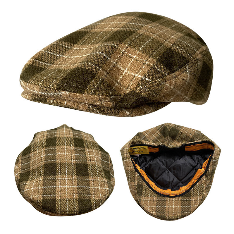 THE PEAKY Marl Flat Hat Oxford-Harris Tweed