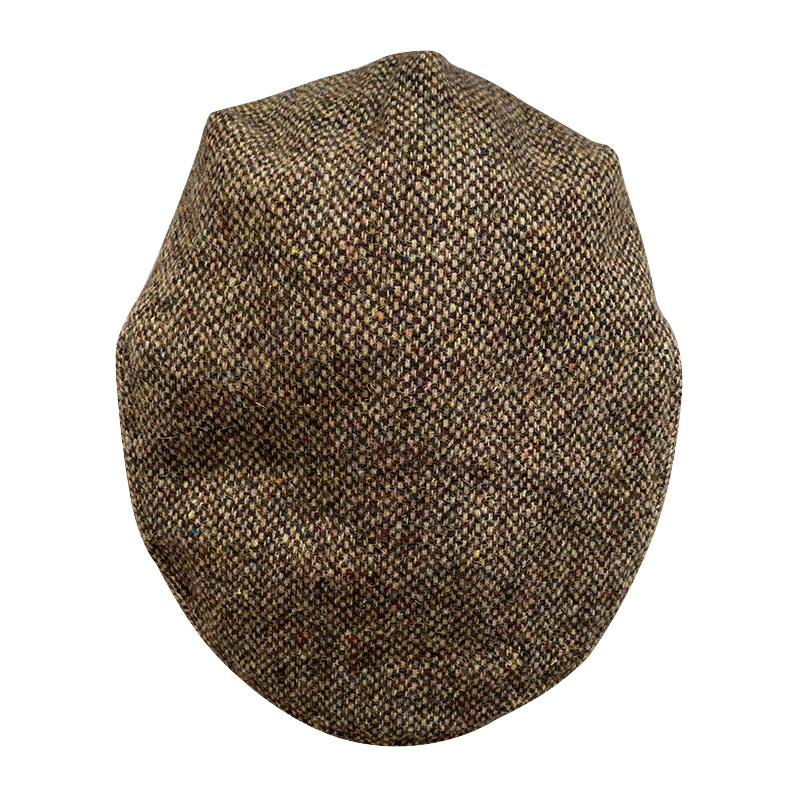 THE PEAKY Marl Flat Hat Particles-Harris Tweed