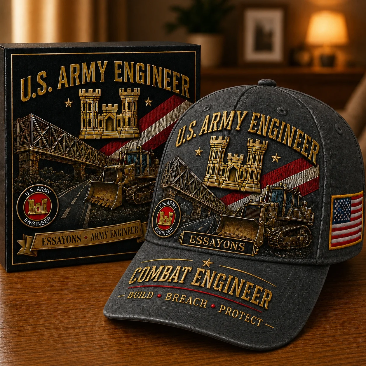 🏰U.S. Army Engineer Career Commemorative Cap