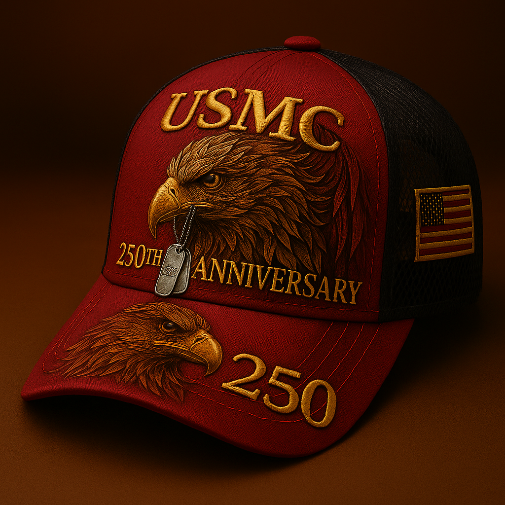USMC 250th Anniversary Eagle Cap – Proud Marine Tribute Hat