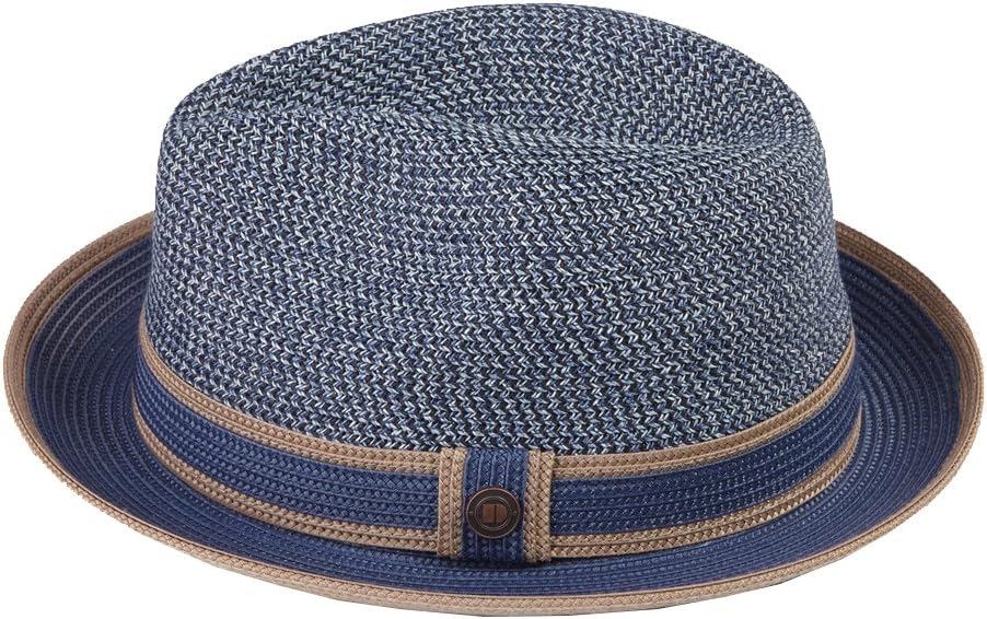 Twotone Summer Straw Fedora Hat