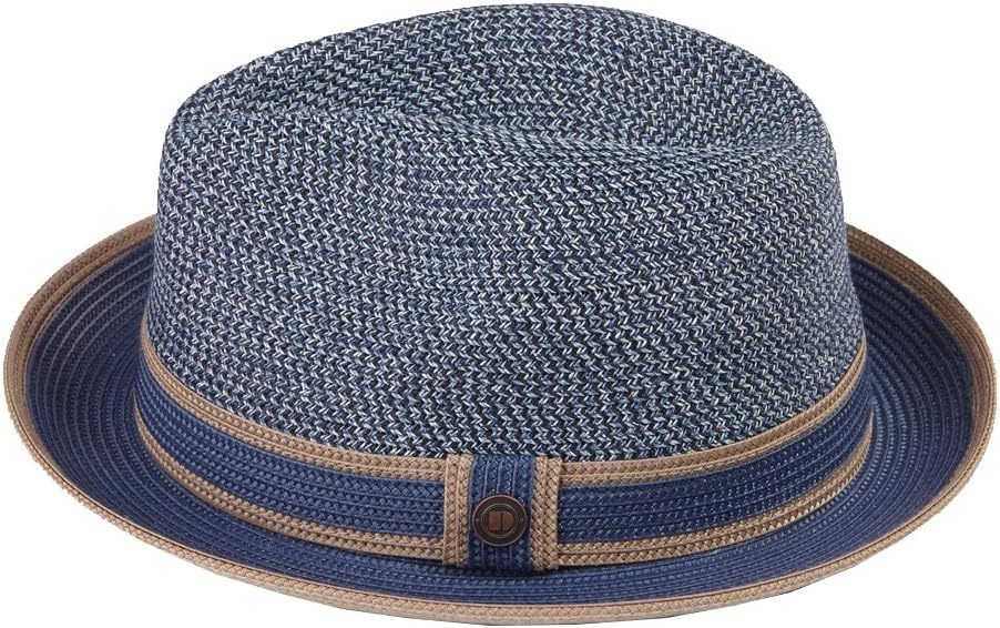 Twotone Summer Straw Fedora Hat