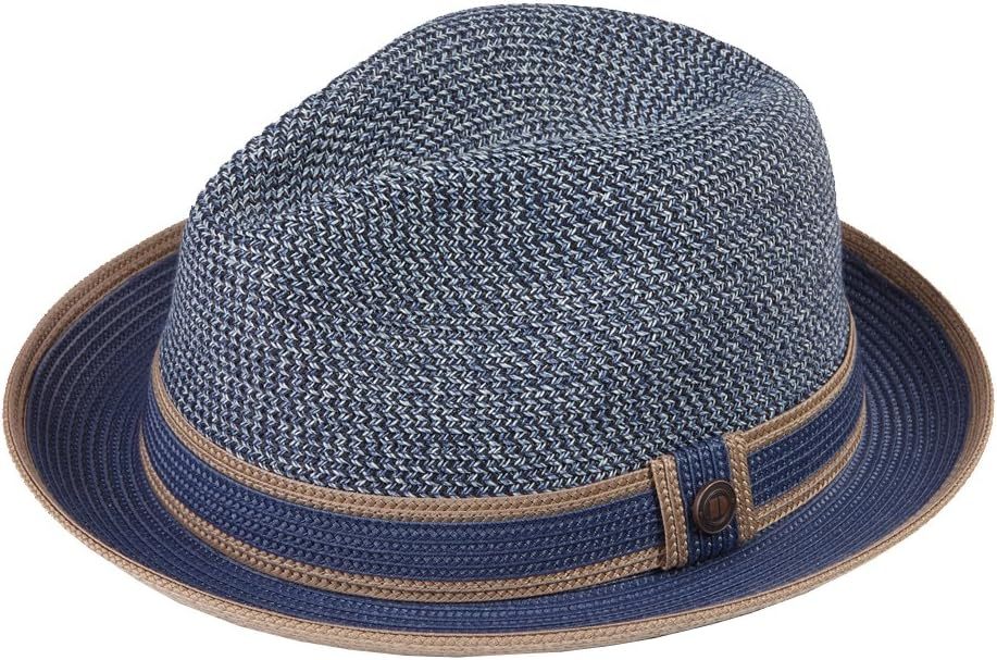 Twotone Summer Straw Fedora Hat
