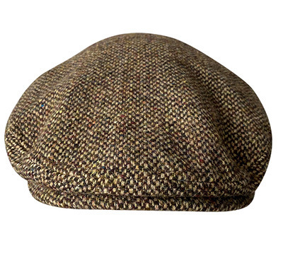 THE PEAKY Marl Flat Hat Particles-Harris Tweed