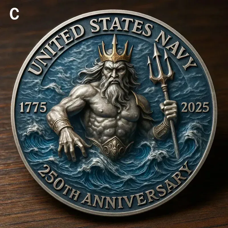 U.S. Navy 250th Anniversary Poseidon Glory Commemorative Coin