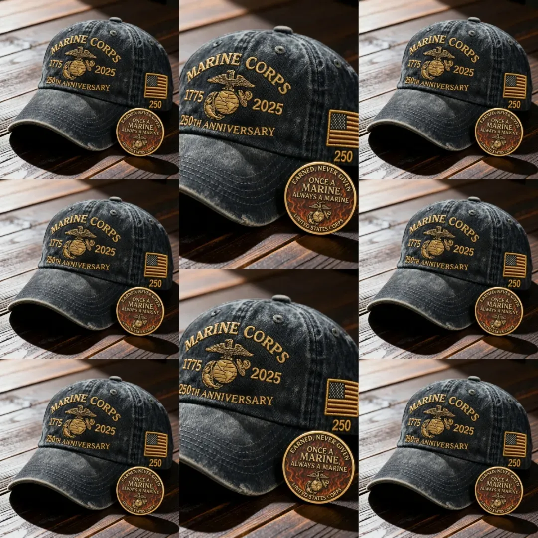 ❤️Veteran‘s Day Best Gift🌹Honoring 250th USMC Retro Washed Cap – Honor That Never Fades 🇺🇸🎁Free Symbolizes Honor Gift