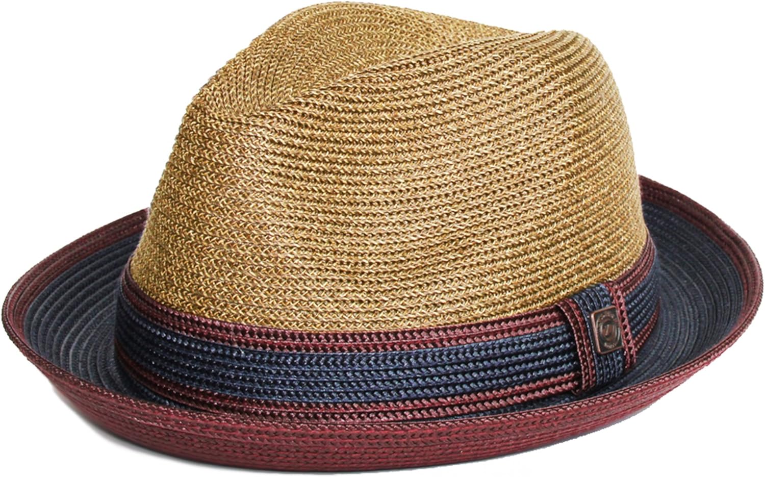 Twotone Summer Straw Fedora Hat