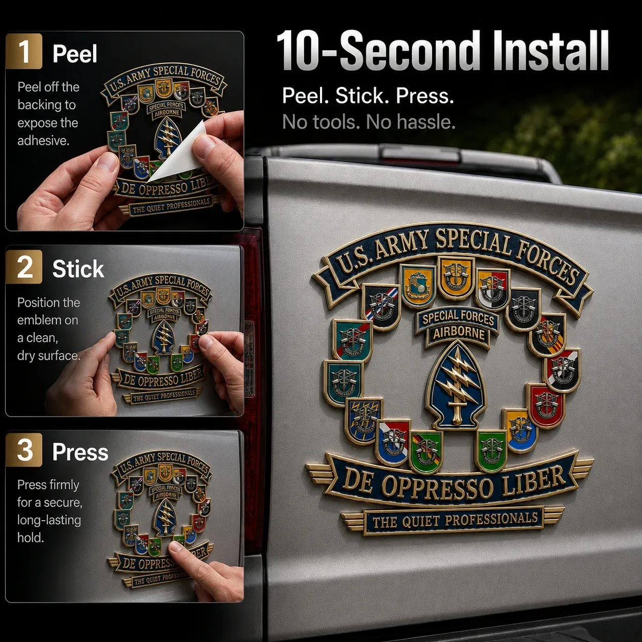  🗡️U.S. Army Special Forces “De Oppresso Liber” Tribute Metal Car Emblem 🗡️U.S. Army Special Forces “De Oppresso Liber” Tribute Metal Car Emblem 🗡️U.S. Army Special Forces “De Oppresso Liber” Tribute Metal Car Emblem 🗡️U.S. Army Special Forces “De Opp