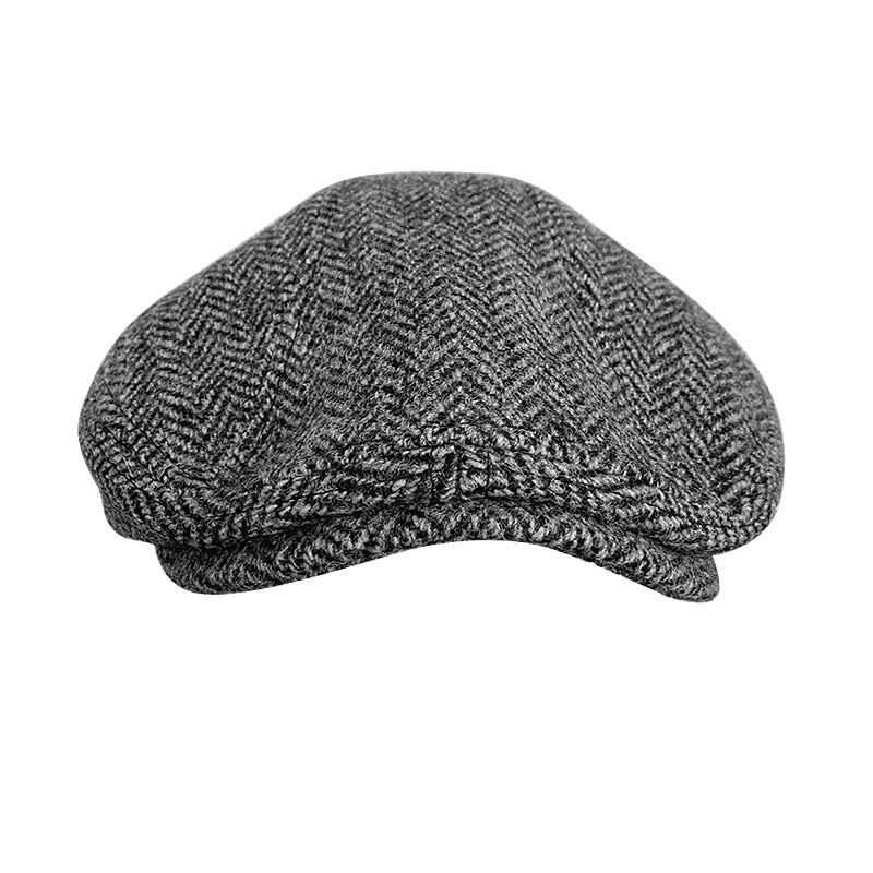 THE PEAKY Gatsby Flat Hat Gray-Harris Tweed