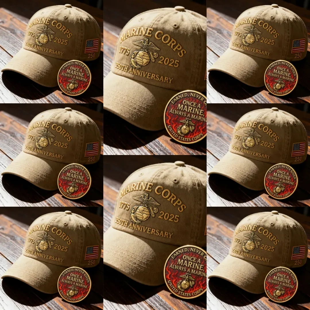 ❤️Veteran‘s Day Best Gift🌹Honoring 250th USMC Retro Washed Cap – Honor That Never Fades 🇺🇸🎁Free Symbolizes Honor Gift