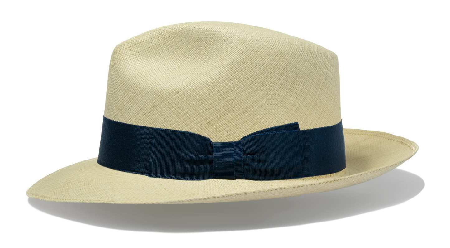 Advanced Original Panama Natural Toquilla Straw | Navyblue band-Handwoven in Ecuador 