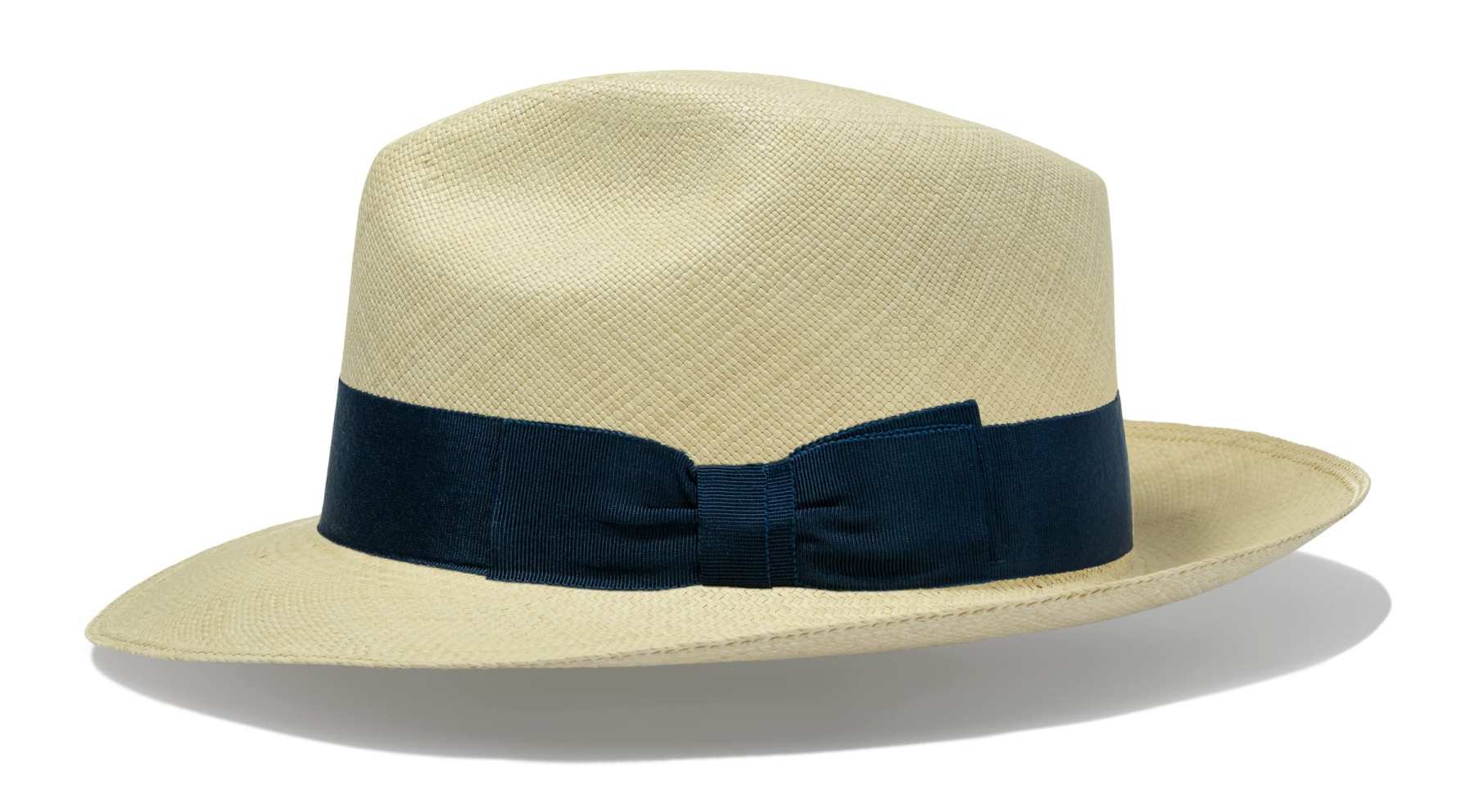 Advanced Original Panama Natural Toquilla Straw | Navyblue band-Handwoven in Ecuador 