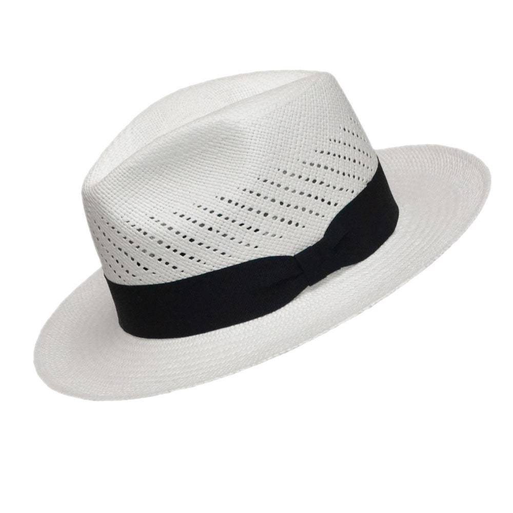 Advanced Original Panama Hat-White Straw | Black Band-Handwoven in Ecuador