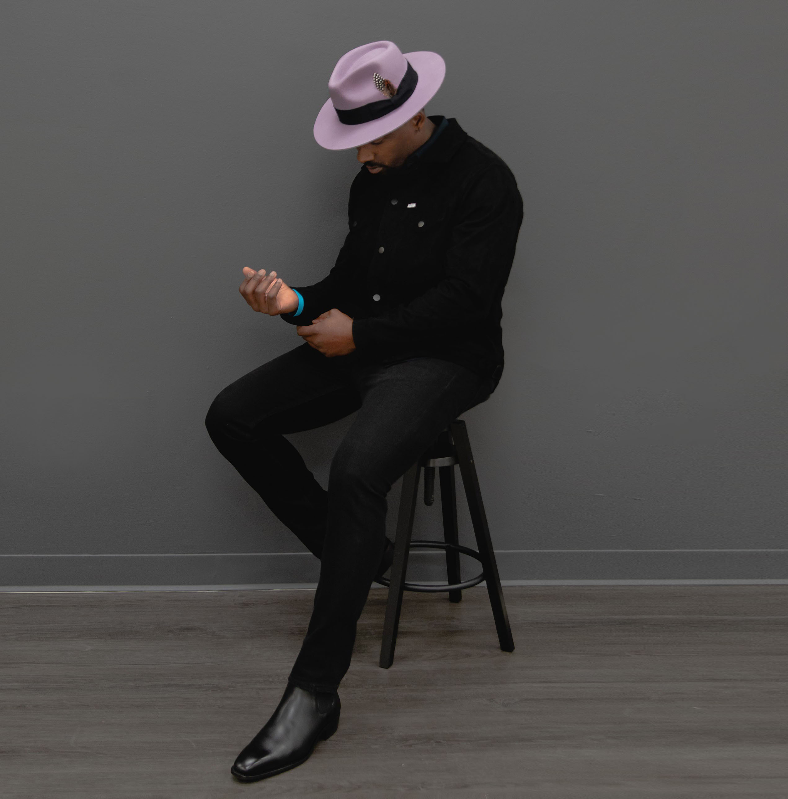 Ferguson Fedora - Lavender+Black[Fast shipping and box packing]