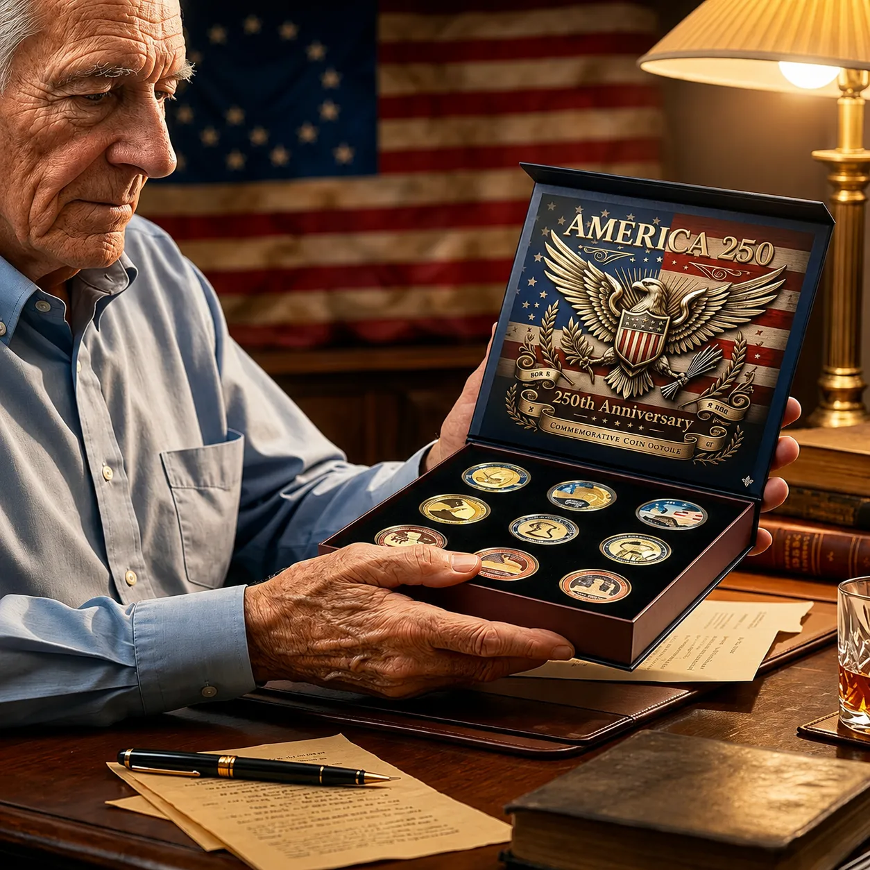 🔥LAST DAY 50% OFF✨9PCS USA 250th Anniversary Commemorative Coin Gift Set