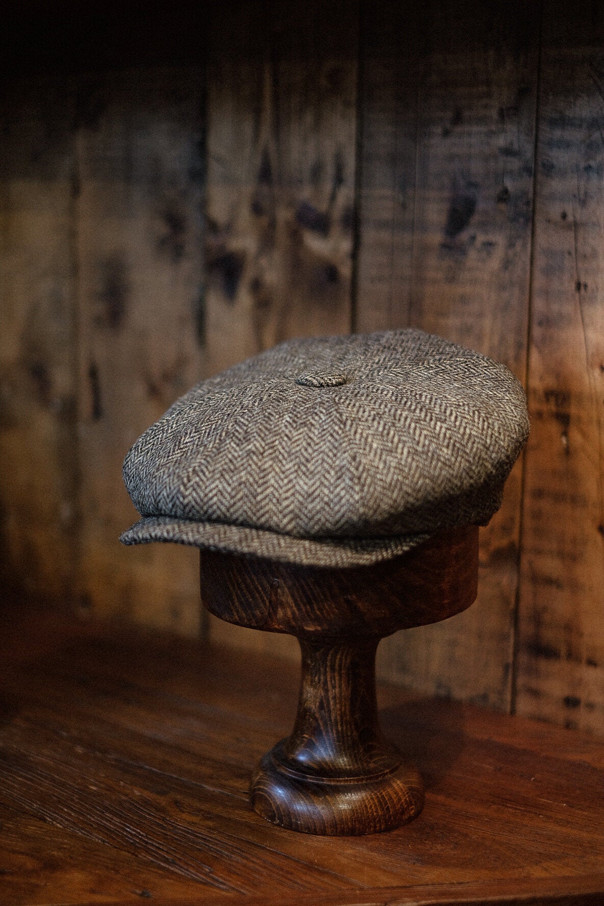 Gower Baker Boy - (Mid-Width) Light Brown Herringbone