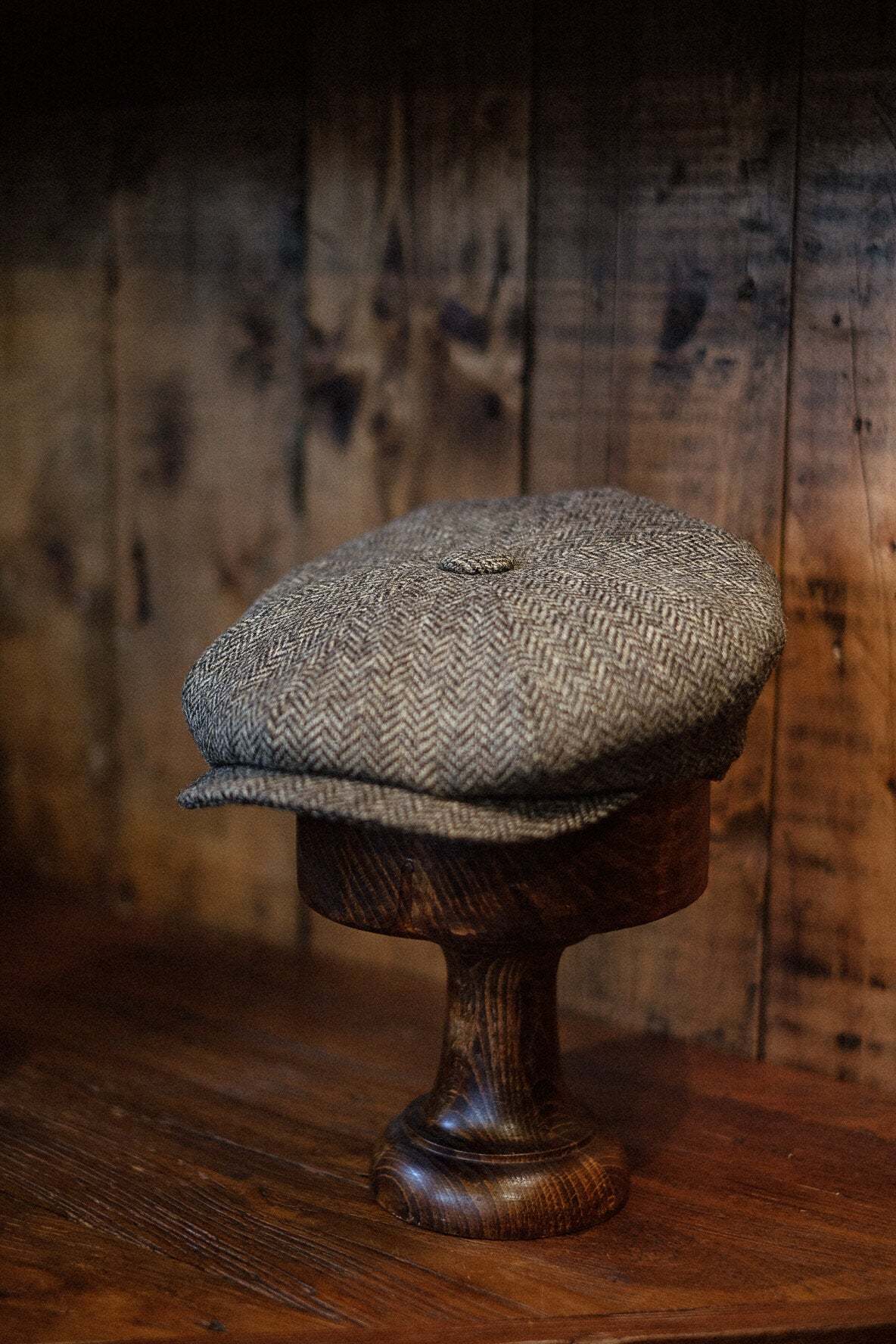 Gower Baker Boy - (Mid-Width) Light Brown Herringbone