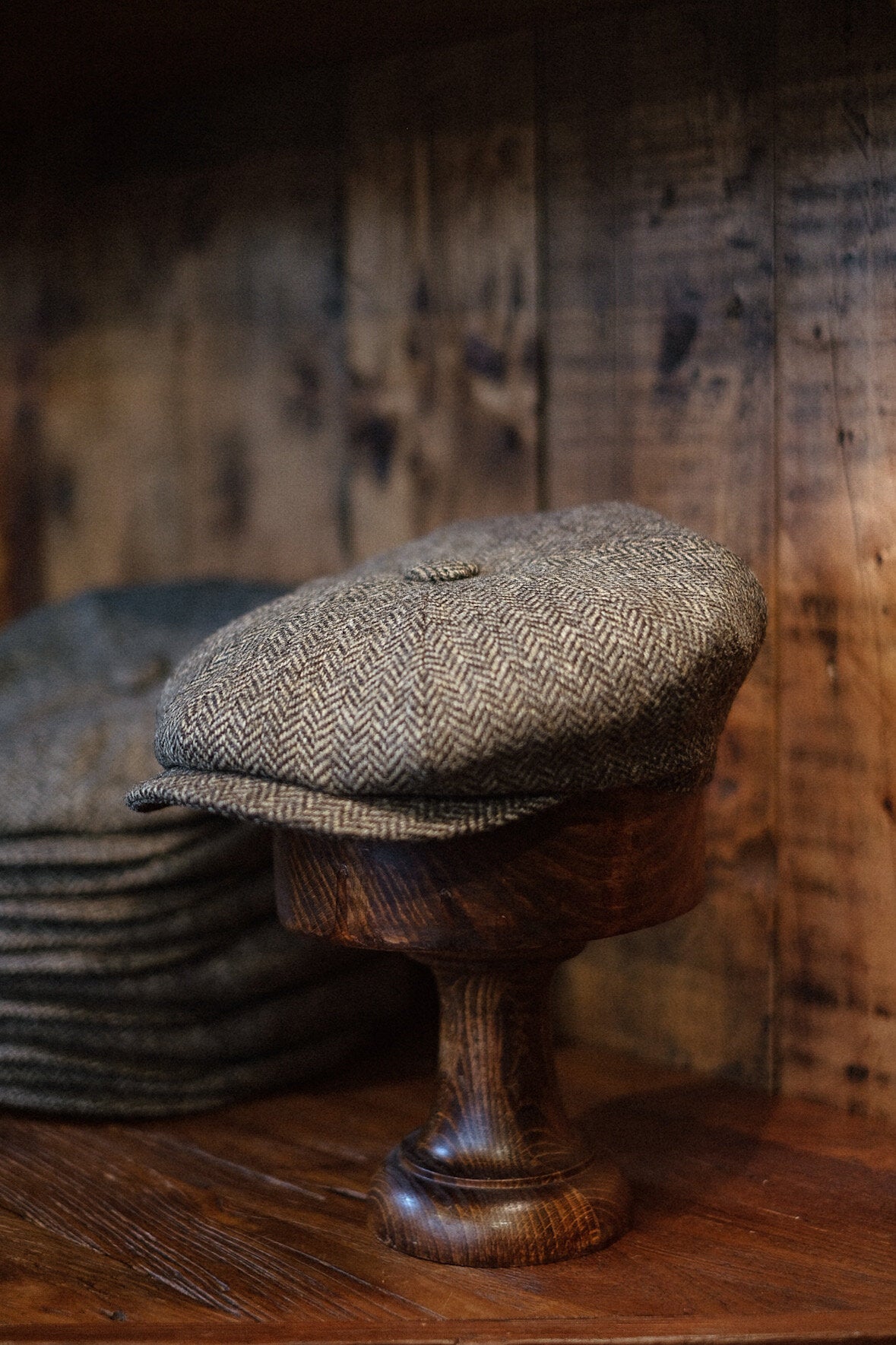 Gower Baker Boy - (Mid-Width) Light Brown Herringbone