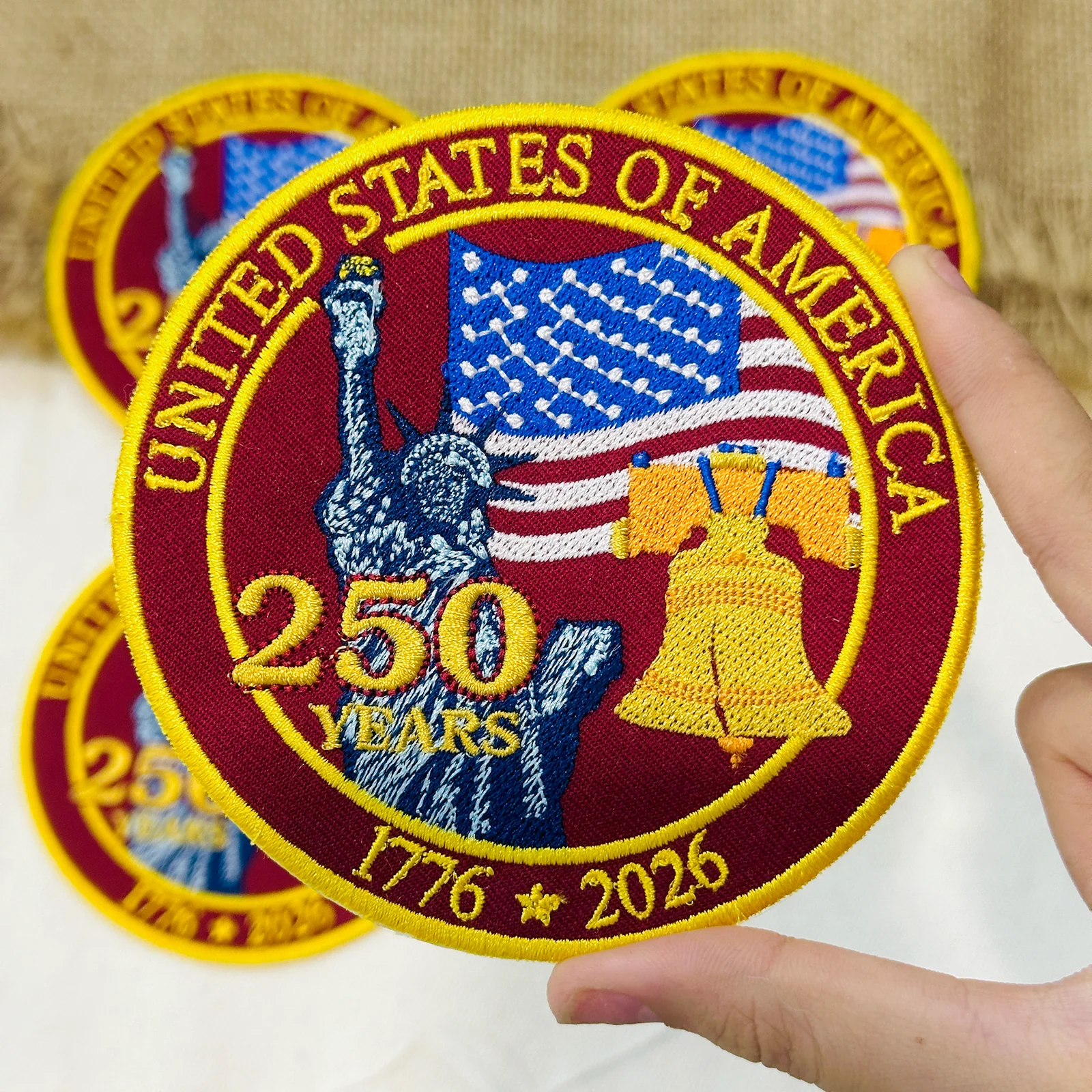 USA 250 Years Anniversary Patch – Fully Embroidered
