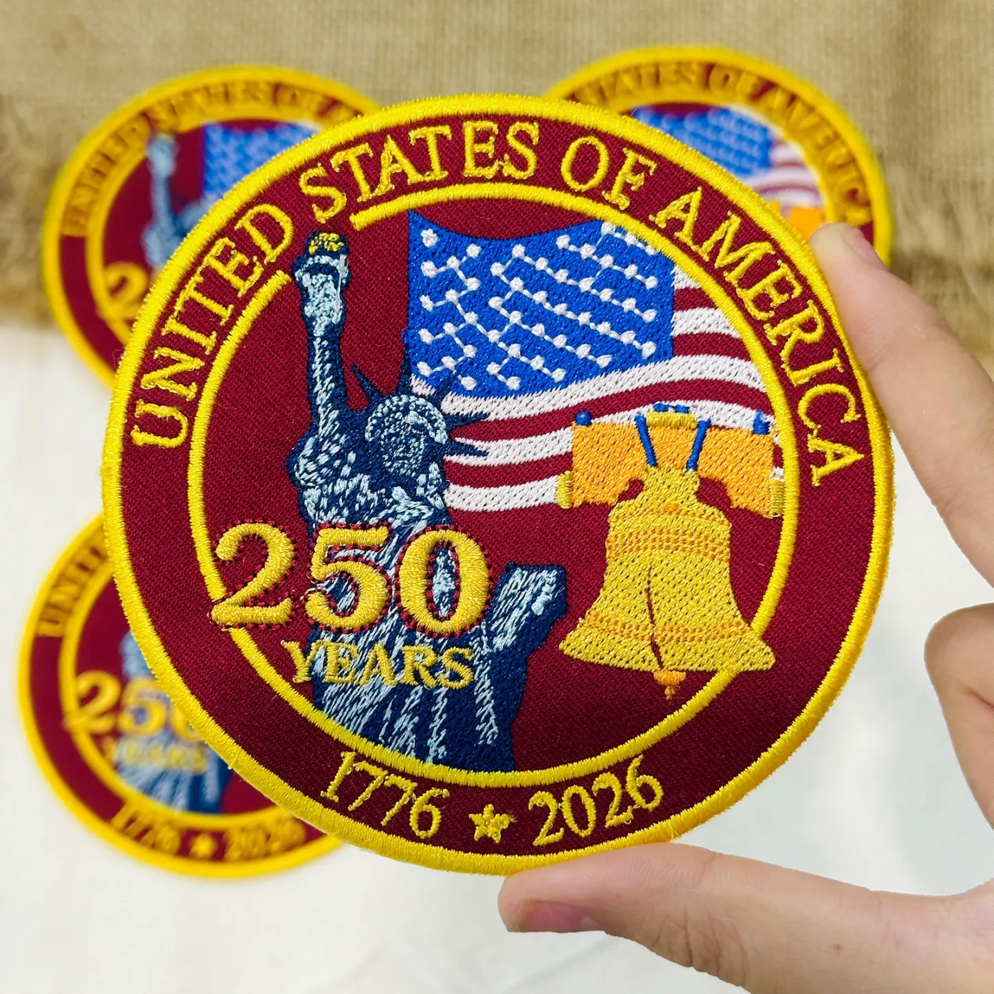 USA 250 Years Anniversary Patch – Fully Embroidered
