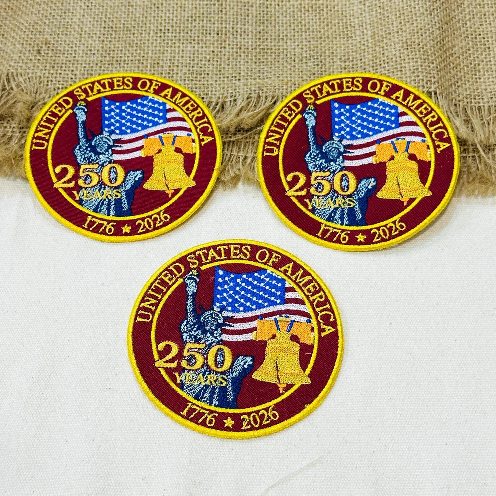 USA 250 Years Anniversary Patch – Fully Embroidered