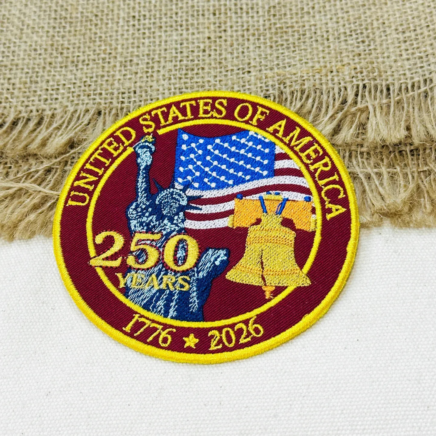USA 250 Years Anniversary Patch – Fully Embroidered