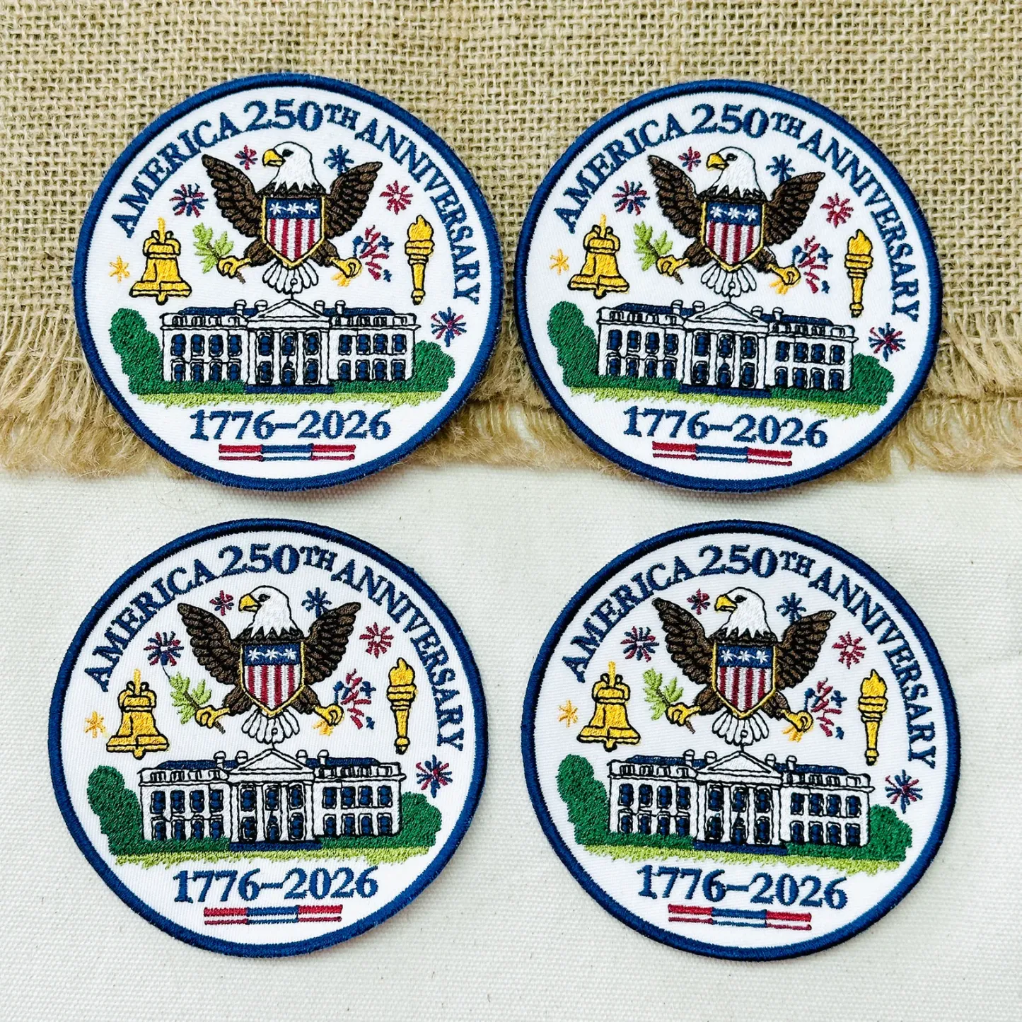 1776–2026 America Eagle & White House Full Embroidered Patriotic Patch