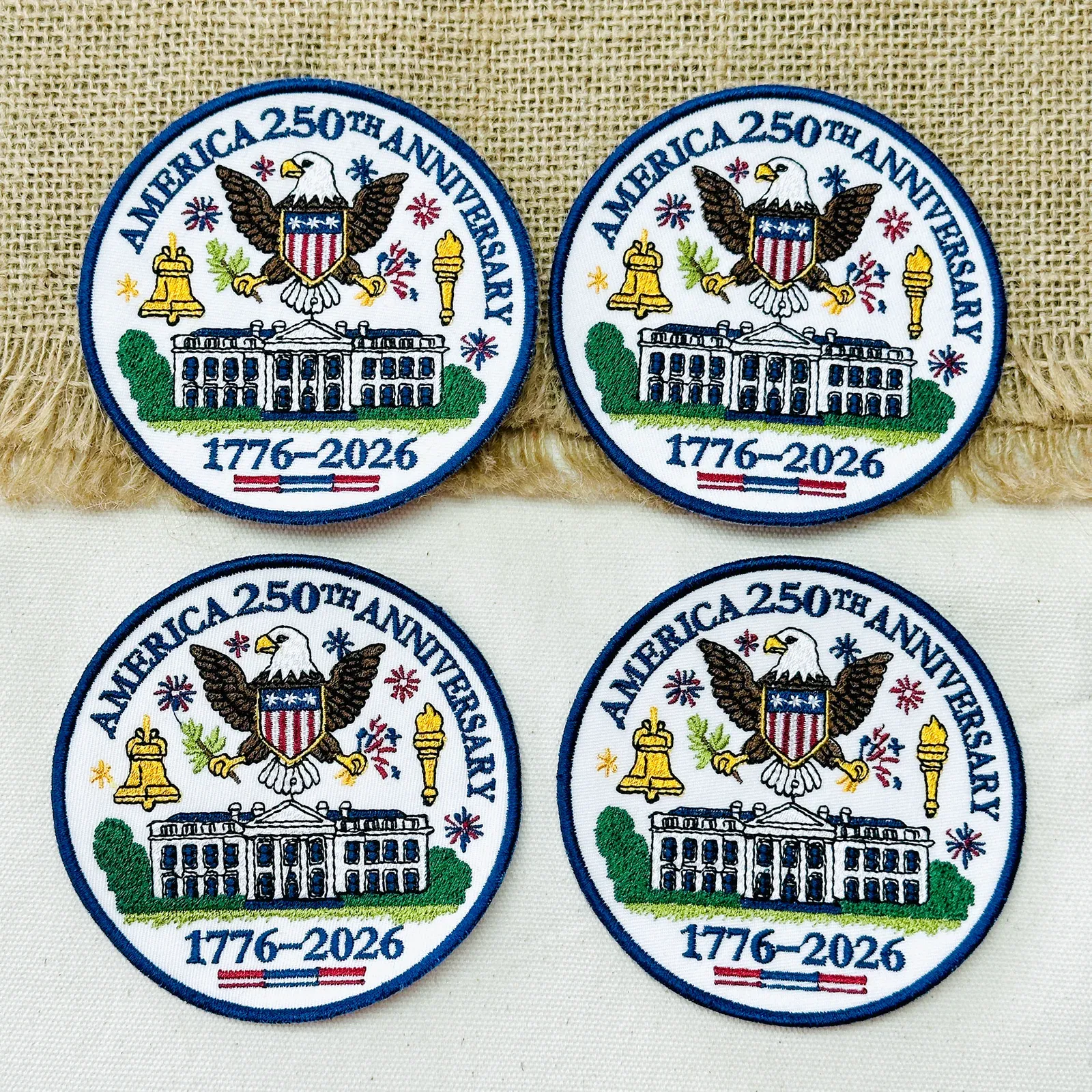 1776–2026 America Eagle & White House Full Embroidered Patriotic Patch