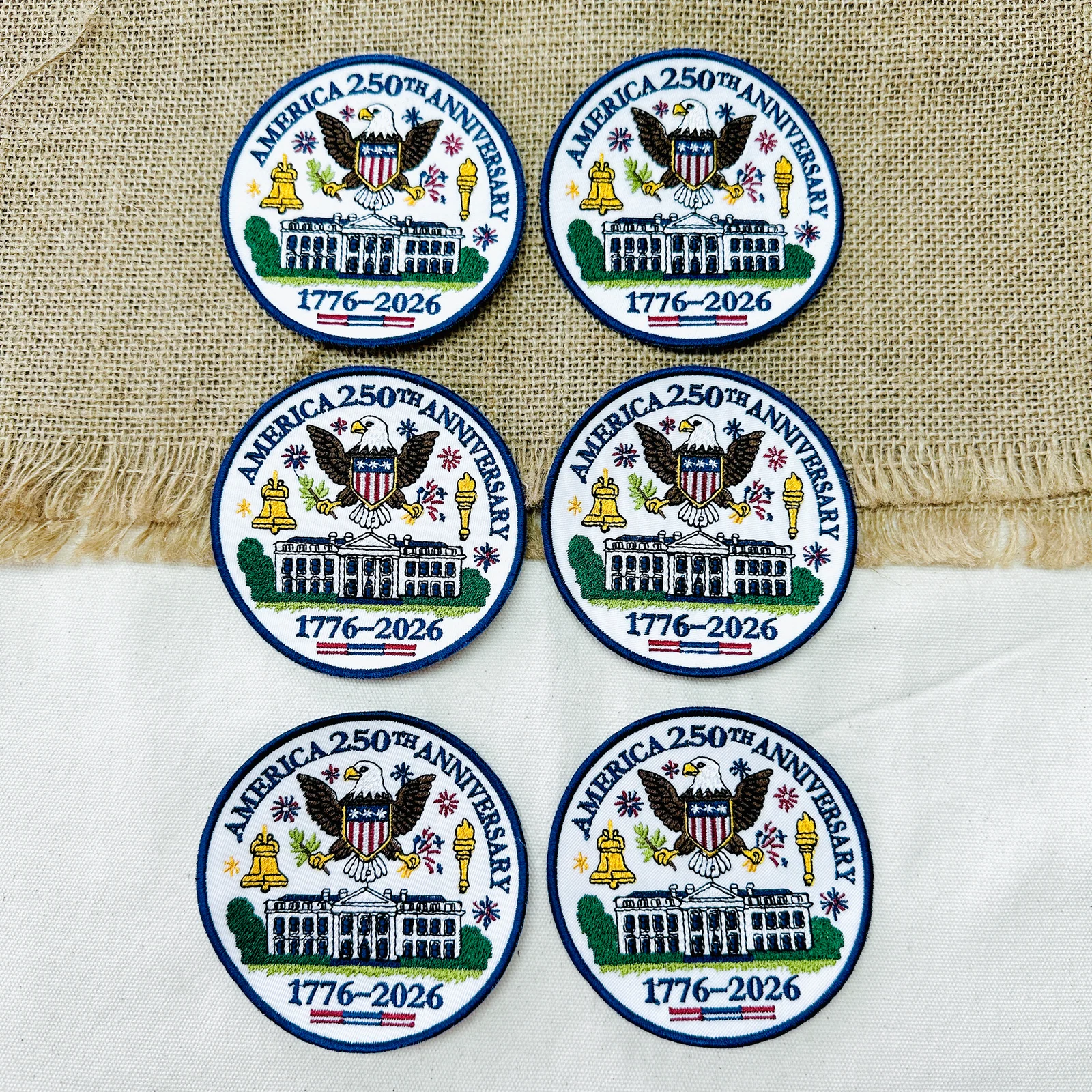 1776–2026 America Eagle & White House Full Embroidered Patriotic Patch