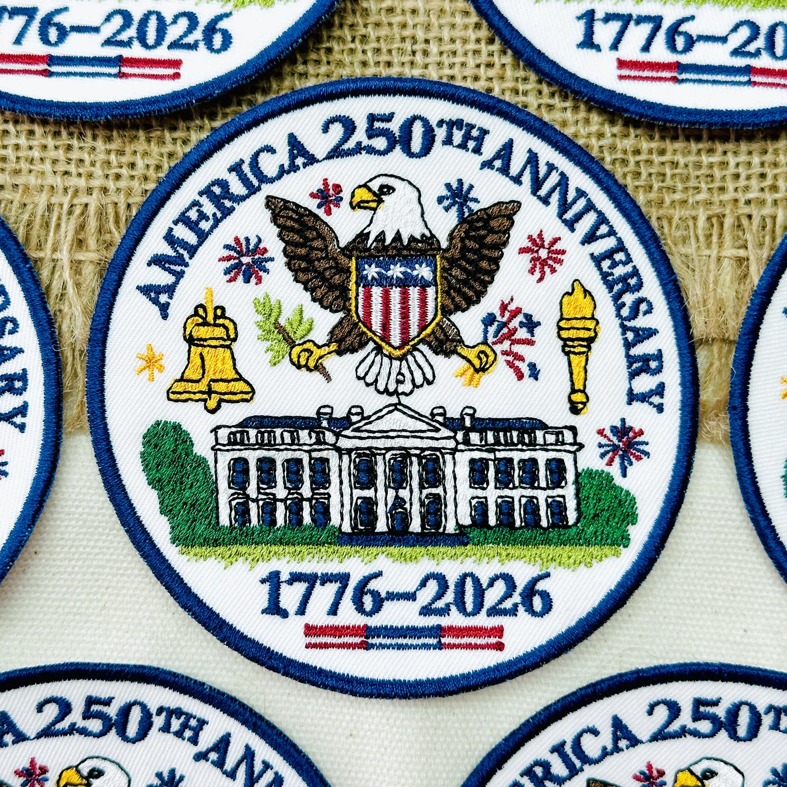 1776–2026 America Eagle & White House Full Embroidered Patriotic Patch
