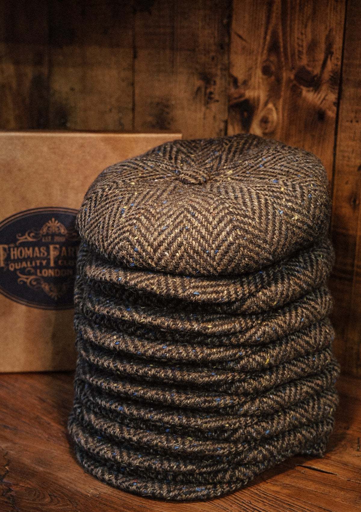 Newman Baker Boy - (Mid-Width) Navy Fleck Herringbone