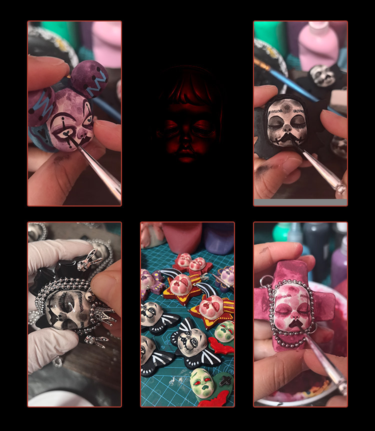 Gothic Skull Doll Choker Necklace | Black Punk Y2K Statement Collar Jewelry | Dark Alternative Fashion Accessory