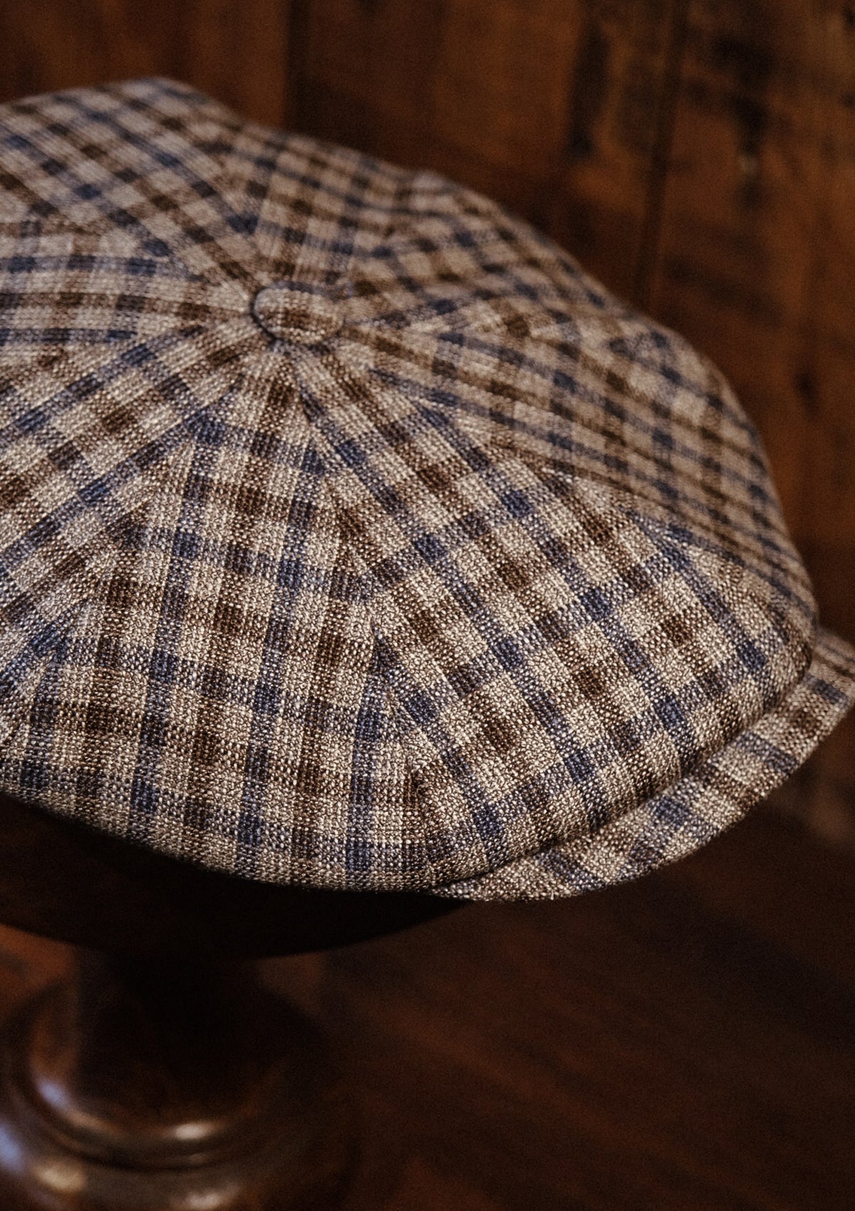 Ridgmount Baker Boy - (Narrow Width) Brown & Navy Gingham