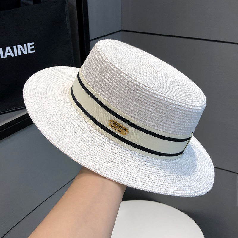 Flat top British retro sun hat