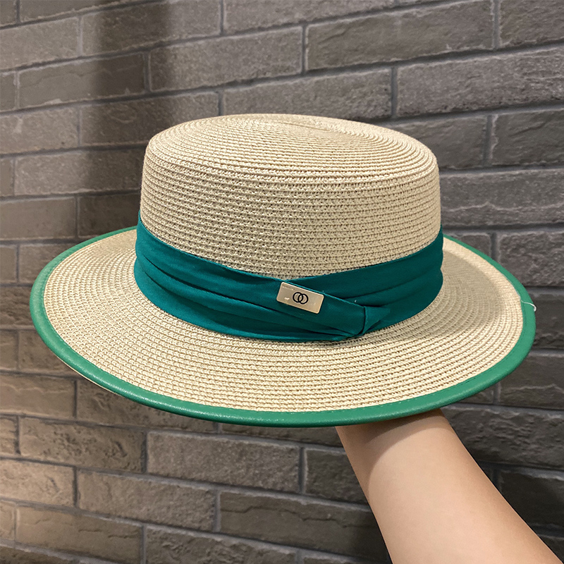 Hepburn style retro French straw hat