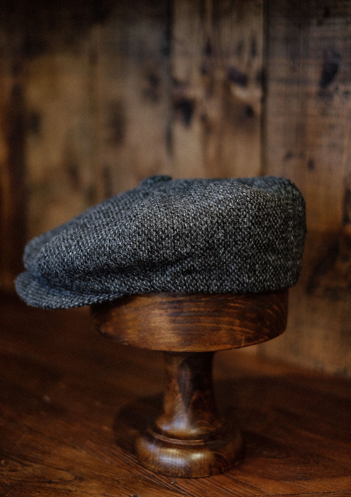Torrington Baker Boy - (Mid-Width) Grey Harris Tweed