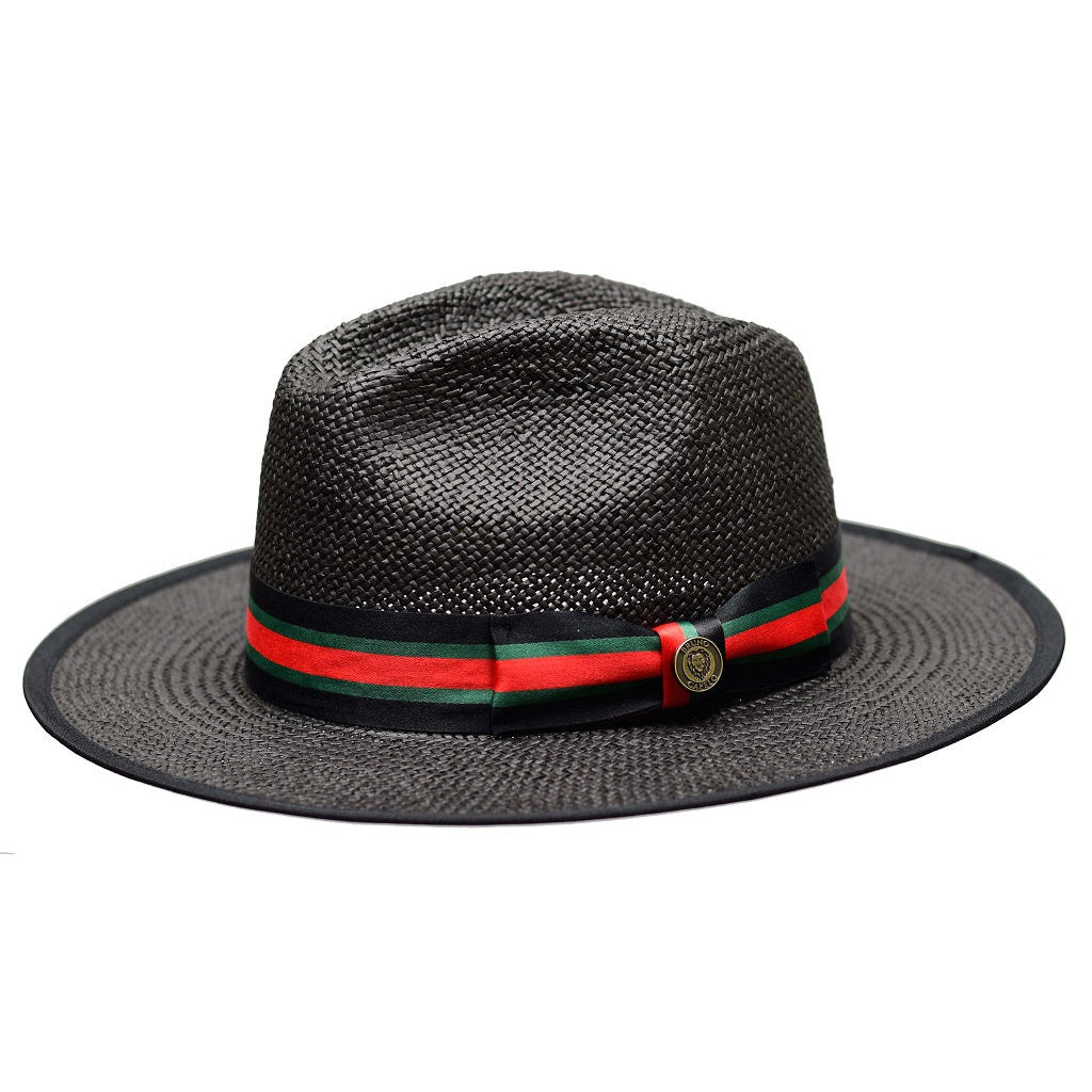 Bruno Capelo Valentino Wide Brim Pinch Front Straw Fedora