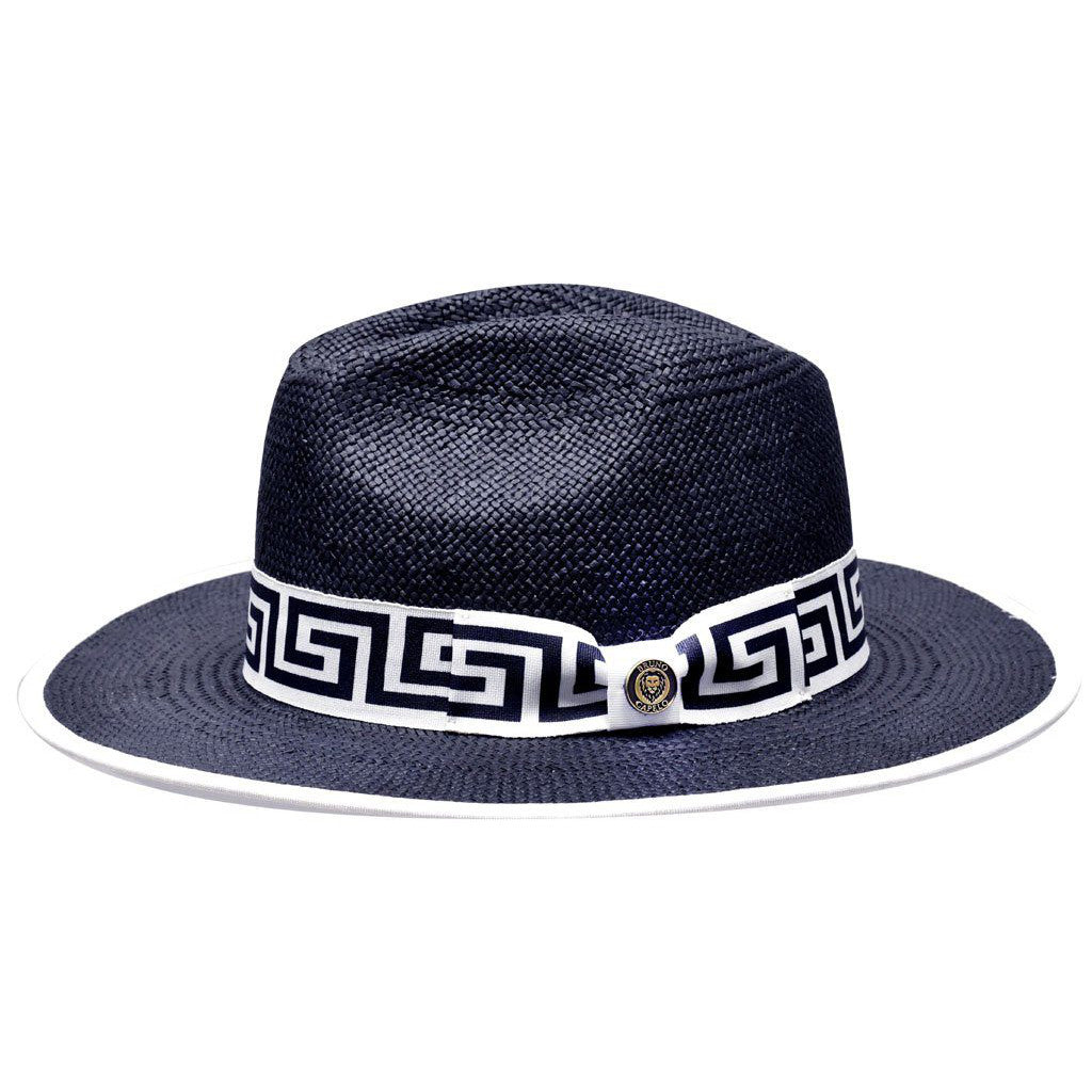 Bruno Capelo Valentino Wide Brim Pinch Front Straw Fedora