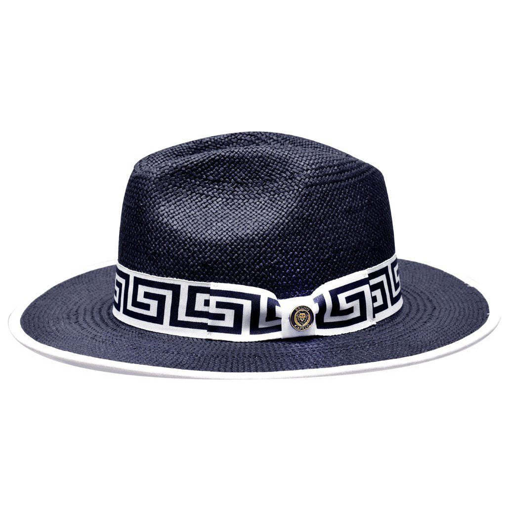 Bruno Capelo Valentino Wide Brim Pinch Front Straw Fedora