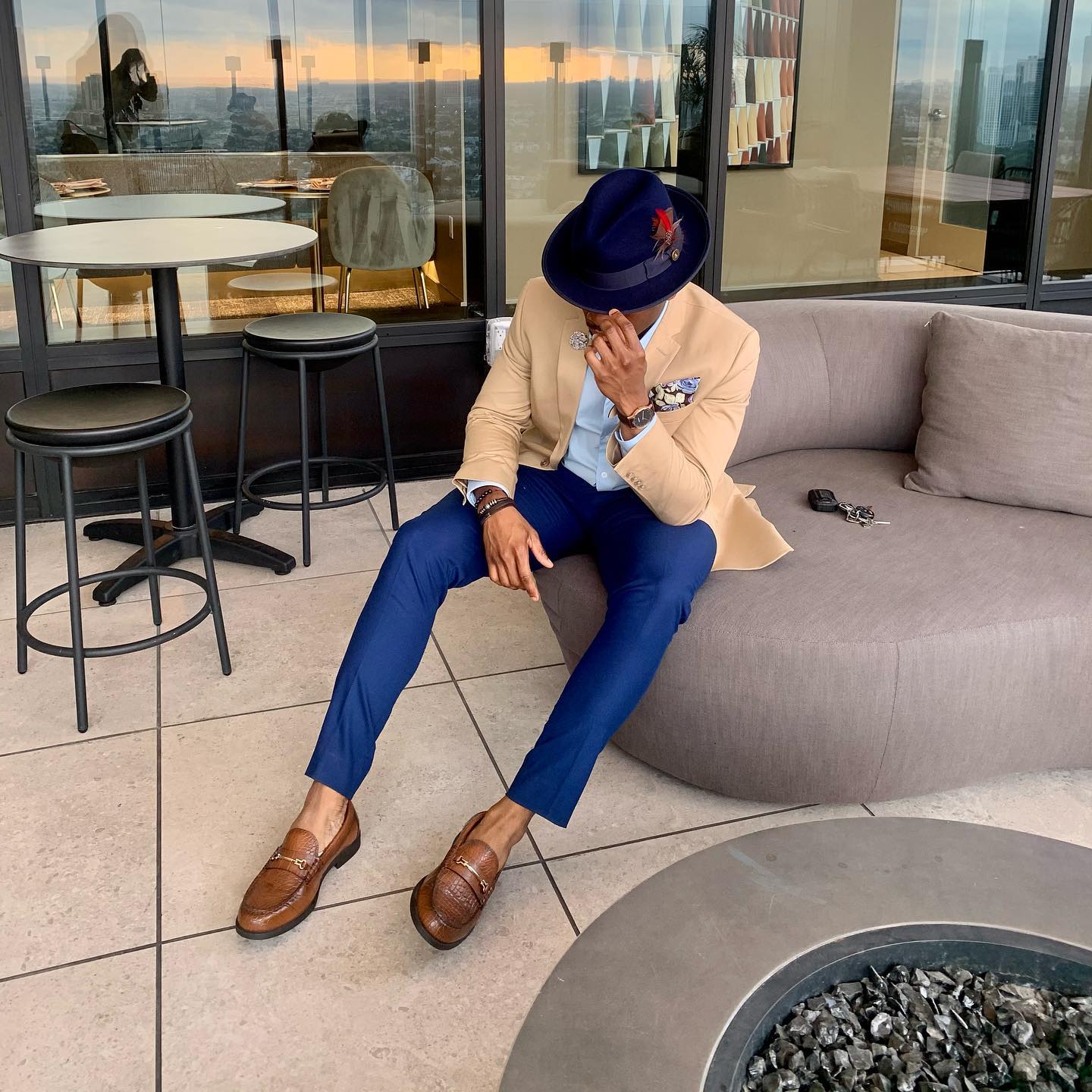 Trilby Fedora – Navy [Fast shipping and box packing]