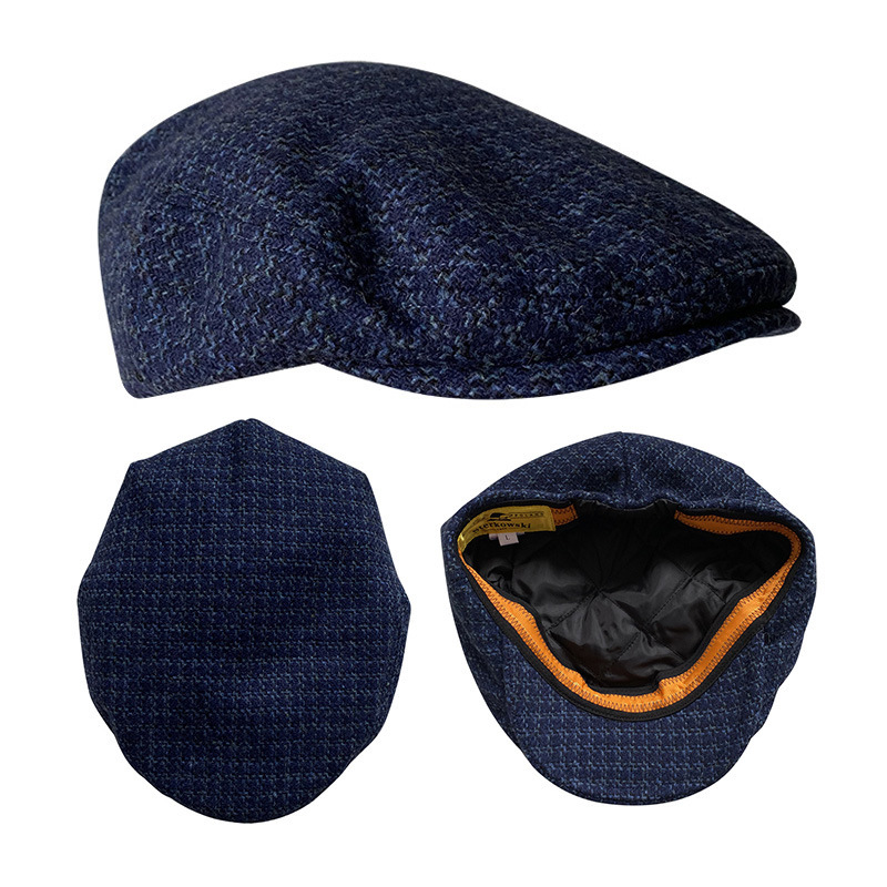 THE PEAKY Marl Flat Hat Barbour-Harris Tweed
