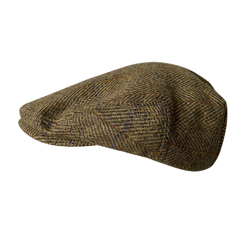 THE PEAKY Marl Flat Hat -Harris Tweed