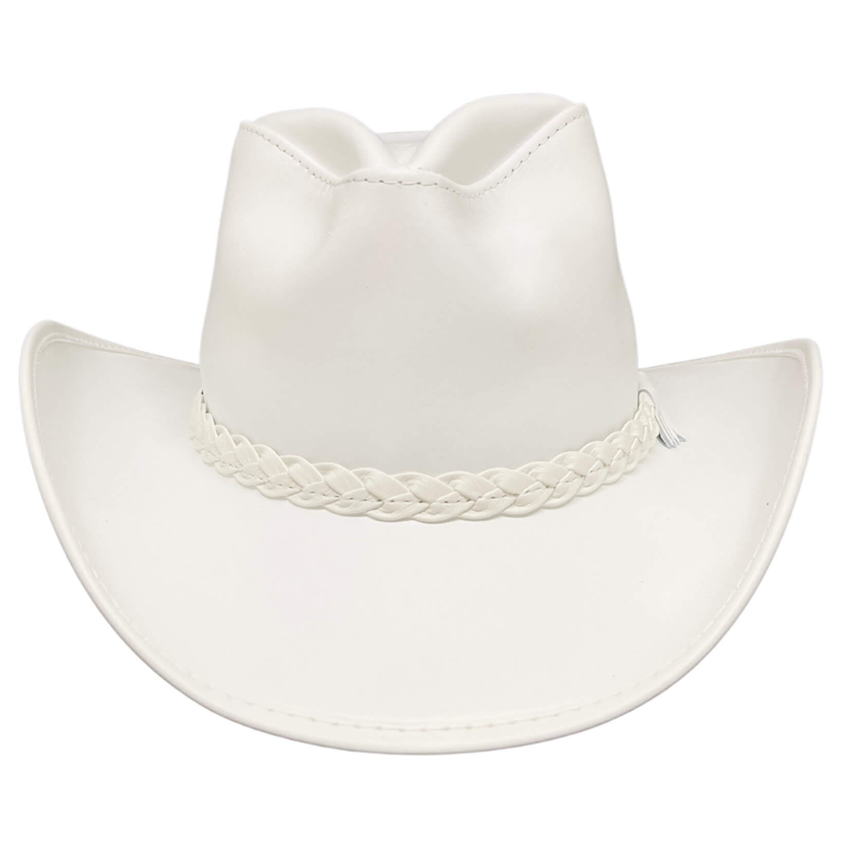 Blizzard - White Leather Cowboy Hat