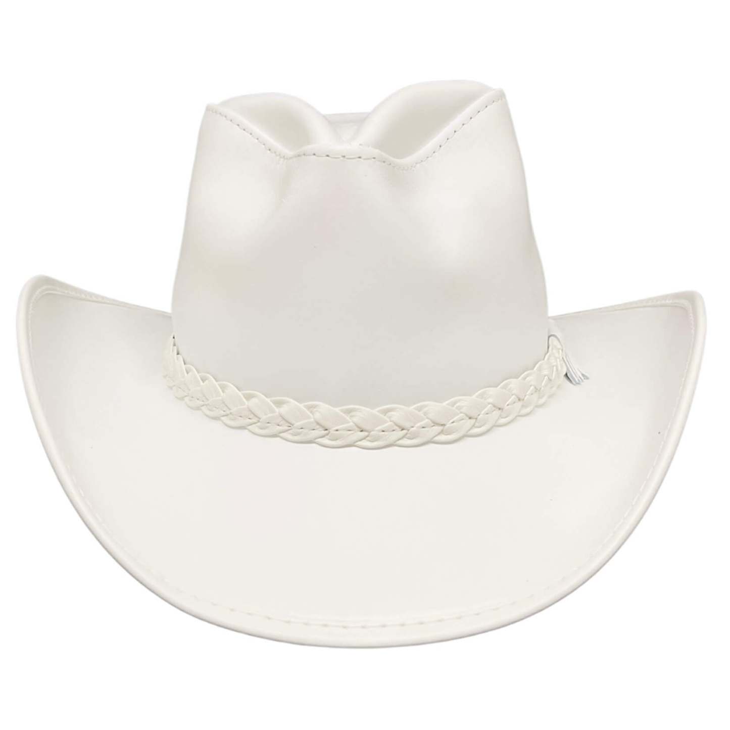 Blizzard - White Leather Cowboy Hat
