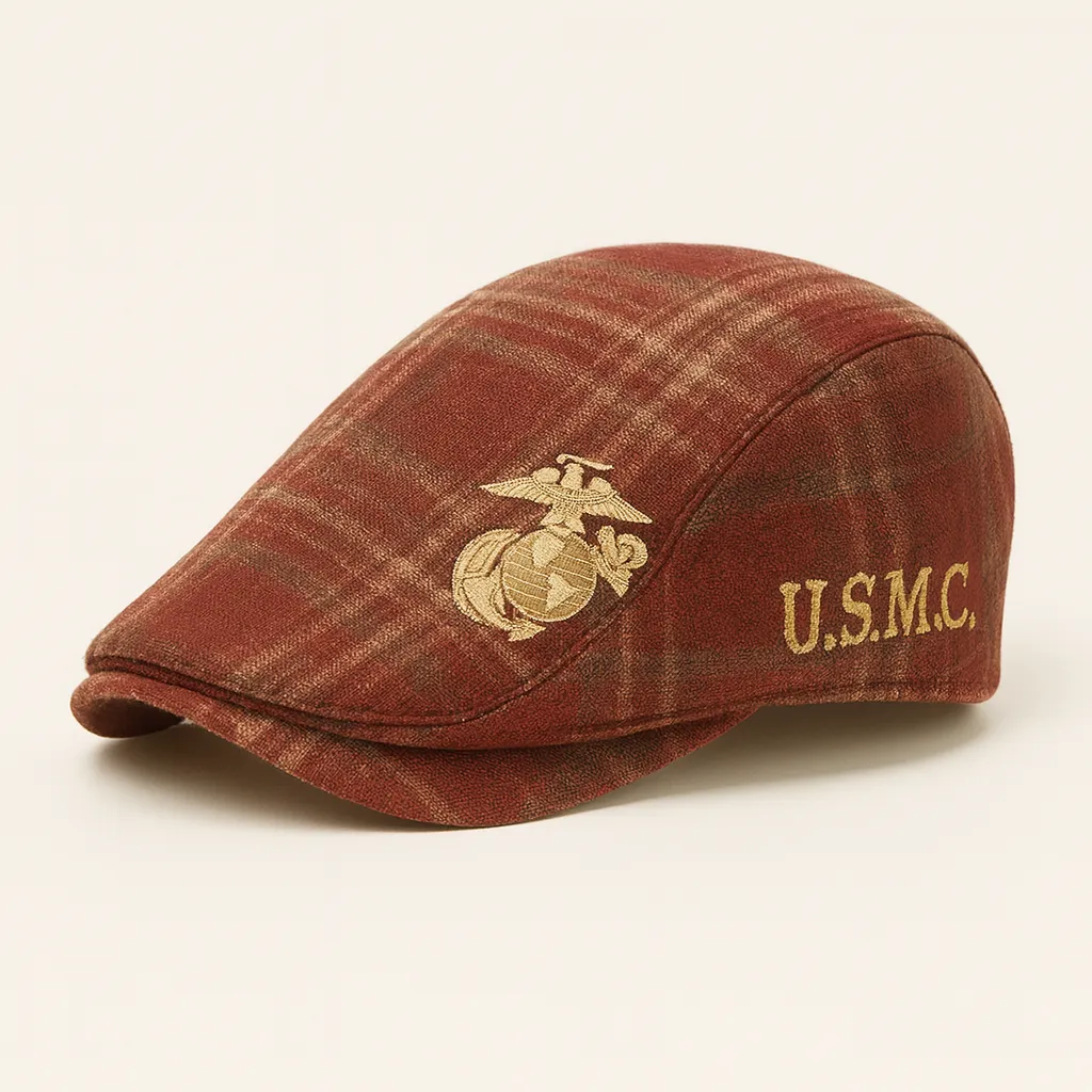 1775–2025 USMC 250th “U.S.M.C.” Heritage Plaid Ivy Cap