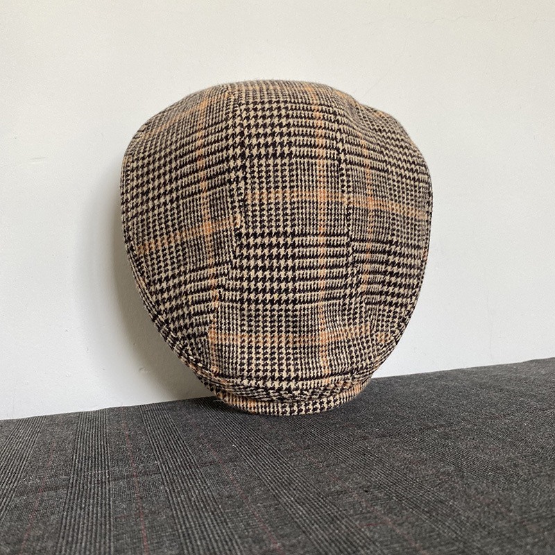 THE PEAKY Marl Flat Hat Plaid-Harris Tweed