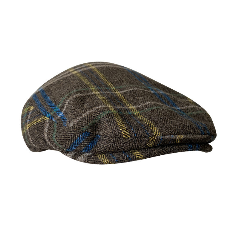 THE PEAKY Marl Flat Hat RUSTY-Harris Tweed