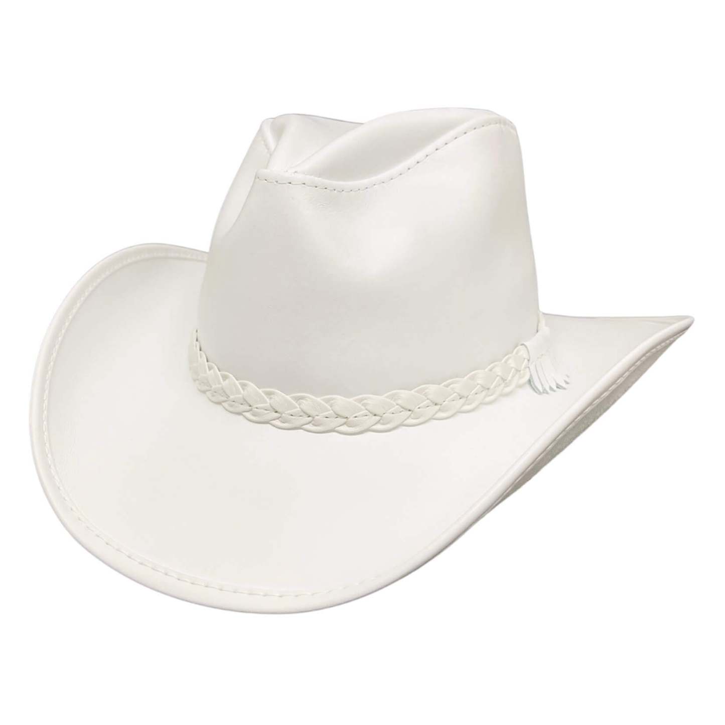 Blizzard - White Leather Cowboy Hat