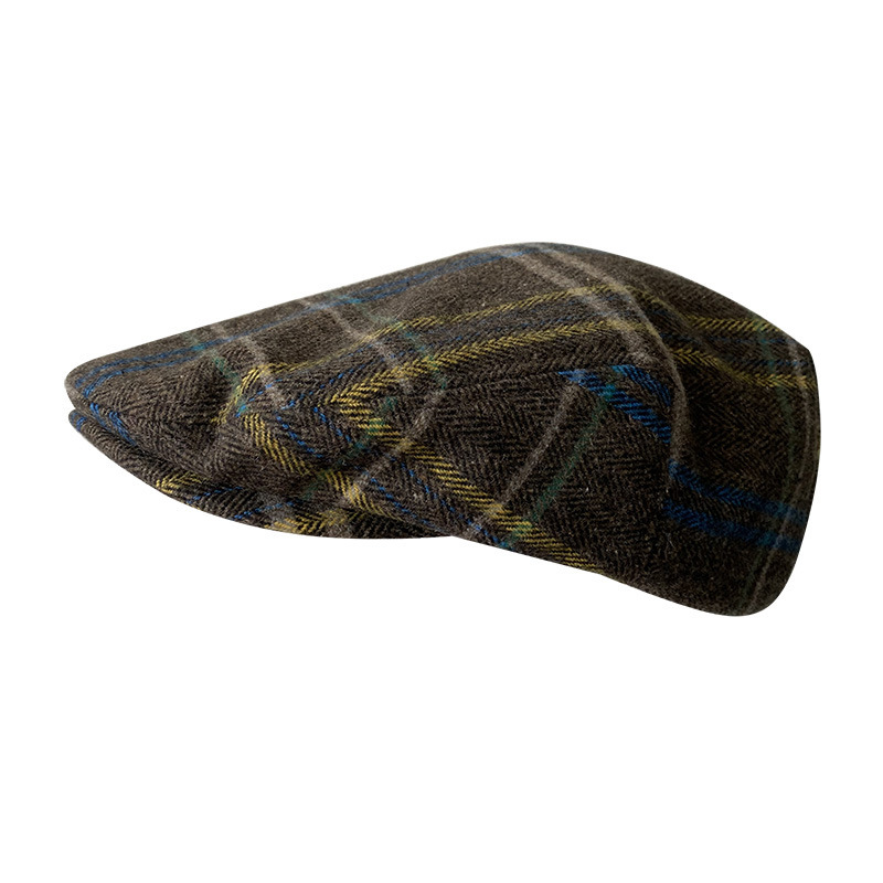 THE PEAKY Marl Flat Hat RUSTY-Harris Tweed